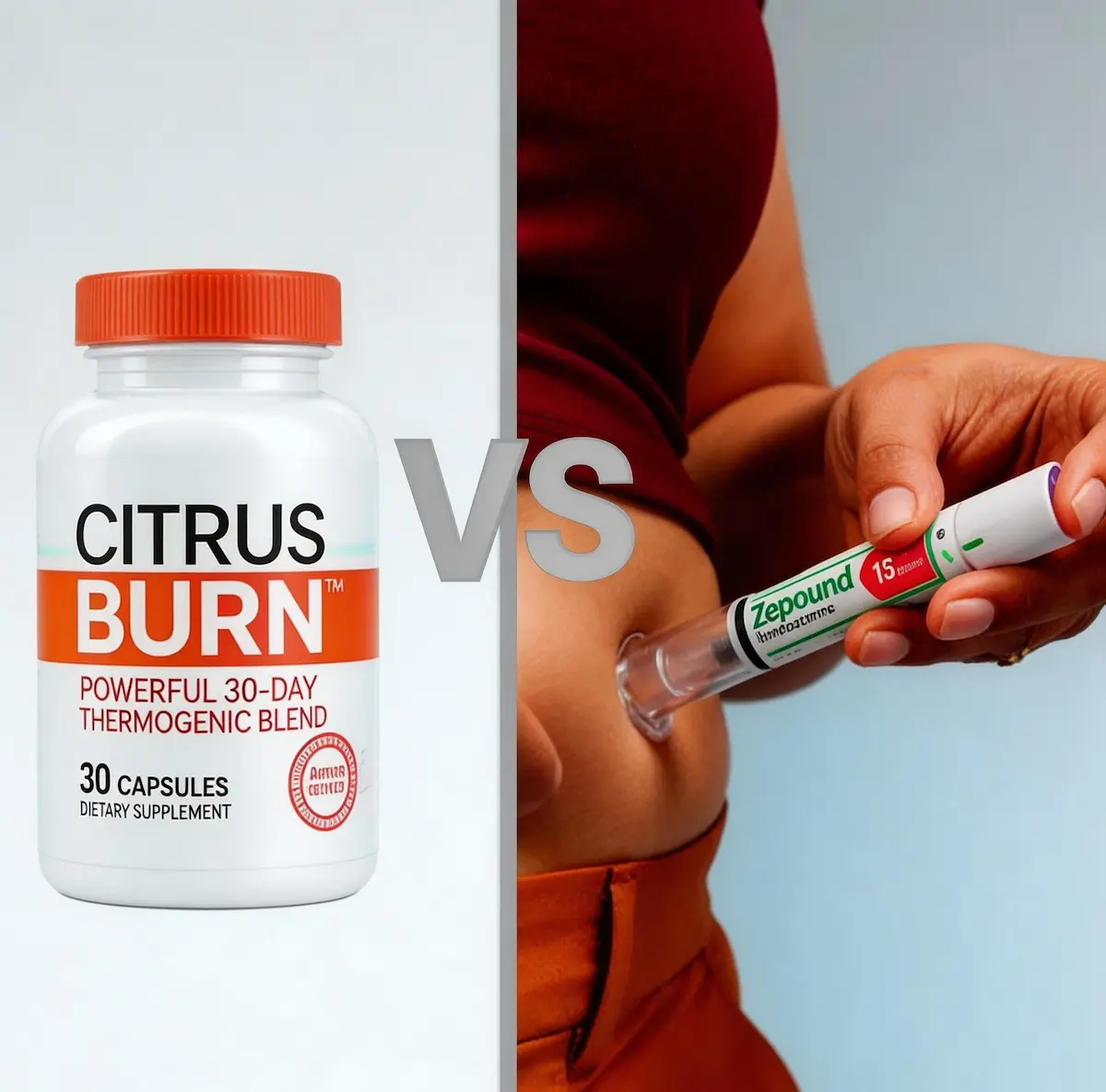 Citrus Burn compared with Zepbound in a side-by-side visual
